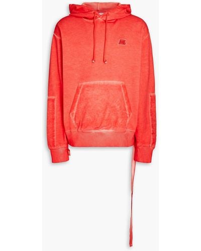 Helmut Lang Faded French Cotton-terry Hoodie - Red