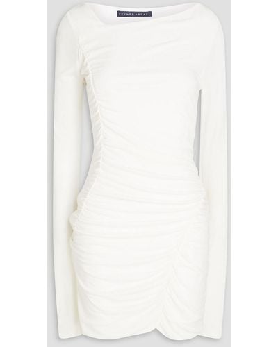 Zeynep Arcay Ruched Stretch-crepe Mini Dress - White