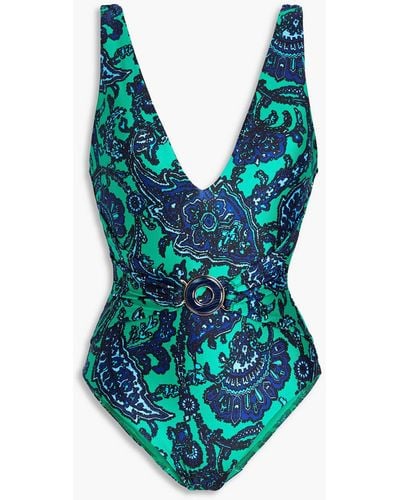 Zimmermann Paisley-print Swimsuit - Blue