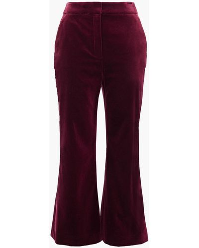 Zimmermann Cotton-velvet Kick-flare Pants - Red