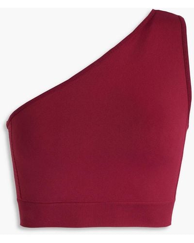 Rick Owens One-shoulder Cropped Stretch-knit Top - Red