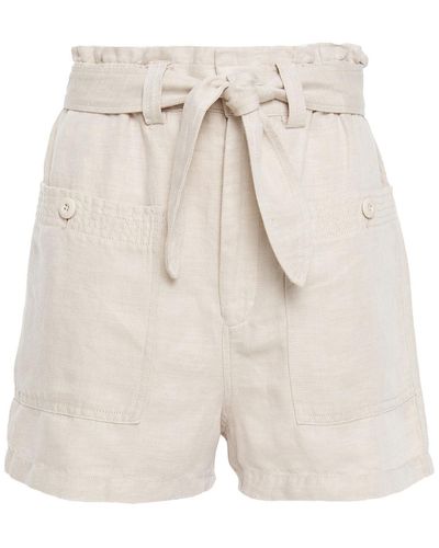 Joie Lindsi Belted Twill Shorts - Natural