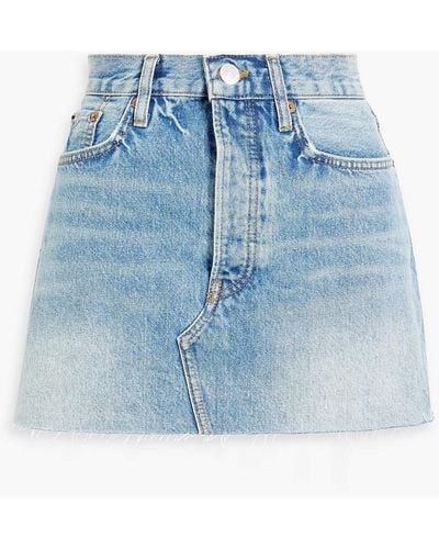 RE/DONE Distressed Denim Mini Skirt - Blue