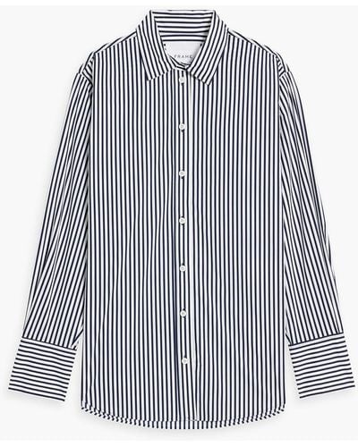 FRAME Striped Cotton-poplin Shirt - Gray