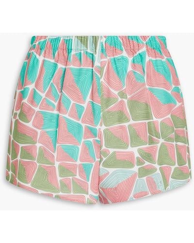 Emilio Pucci Bedruckte shorts aus baumwollpopeline - Grün