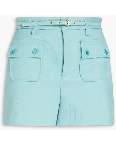 RED Valentino Belted Twill Shorts - Blue