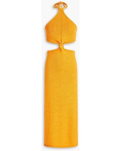 Cult Gaia Cameron neckholder-midikleid aus einer baumwollmischung mit cut-outs - Gelb