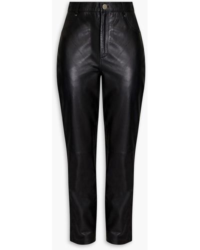 Walter Baker Yvette Leather Straight-leg Trousers - Black