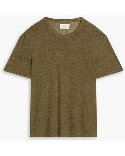 Officine Generale Linen-jersey T-shirt - Green