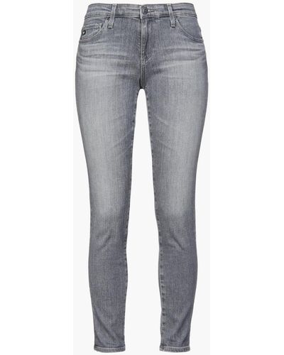 AG Jeans Mid-rise Skinny Jeans - Grey