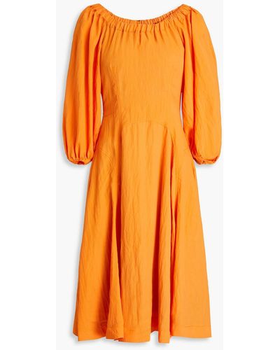 Rejina Pyo Midikleid aus shell in knitteroptik - Orange