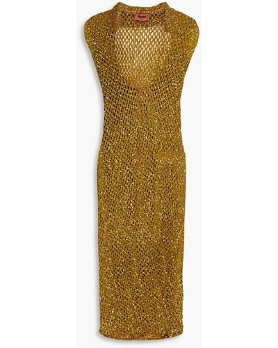 Missoni Sequined Open-knit Dress - Metallic