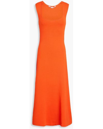 Stella McCartney Stretch-knit Midi Dress - Orange