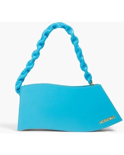 Jacquemus La Vague Curvy Leather Shoulder Bag - Blue
