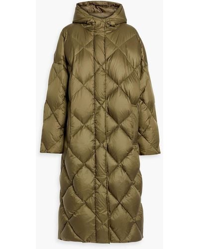 Stand Studio Farrah Quilted Shell Hooded Coat - Green