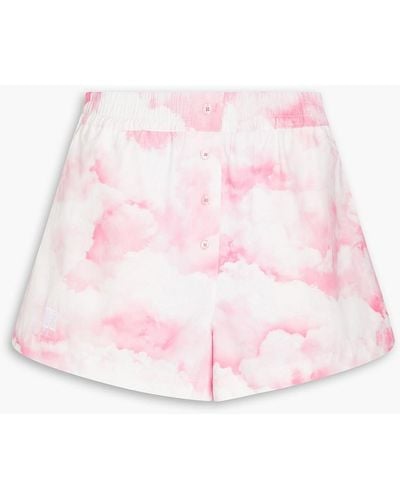 ROTATE BIRGER CHRISTENSEN Ponisan Embroidered Tie-dyed Cotton-poplin Shorts - Pink