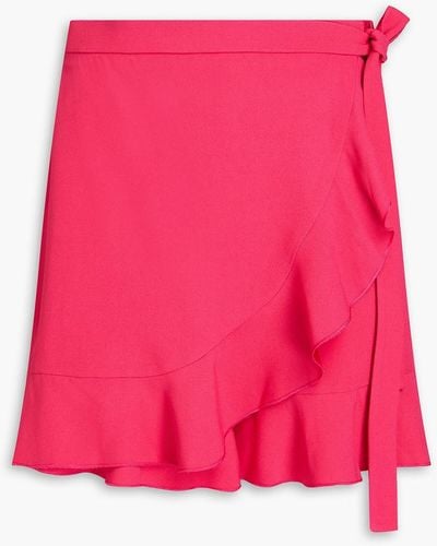 RED Valentino Wrap-effect Stretch-crepe Shorts - Pink