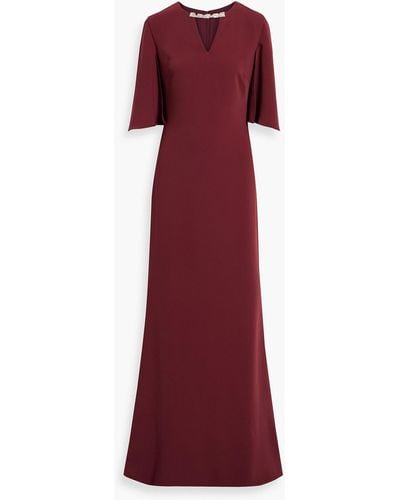 Reem Acra Cutout Embellished Crepe De Chine Gown - Red