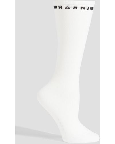 Marni Jacquard Socks - White