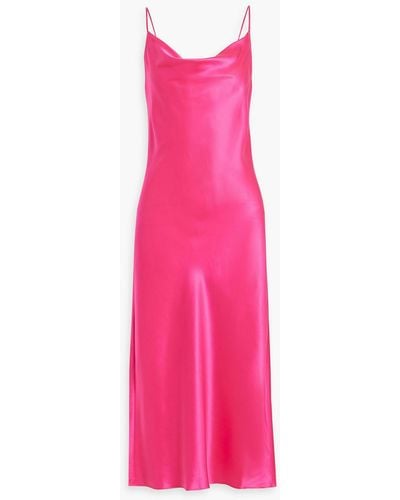 Diane von Furstenberg Brioni Draped Silk-satin Midi Slip Dress - Pink