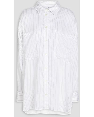 IRO Lovi Oversized Striped Satin Shirt - White