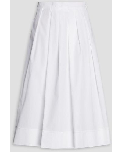 Marni Pleated Cotton-poplin Skirt - White