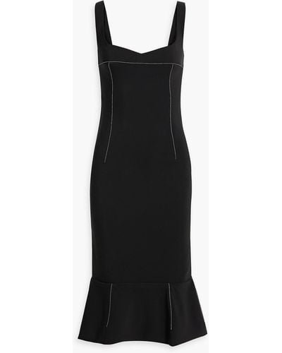 Marni Fluted Cady Midi Dress - Black