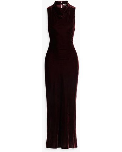 Veronica Beard Kura Velvet Maxi Dress - Purple