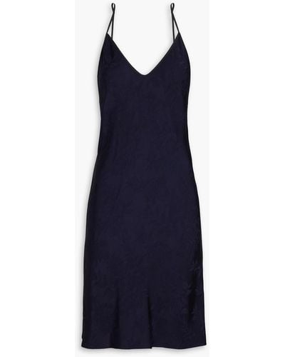 Victoria Beckham Satin-jacquard Nightdress - Blue