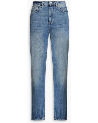 DL1961 Emilie Faded High-rise Straight-leg Jeans - Blue