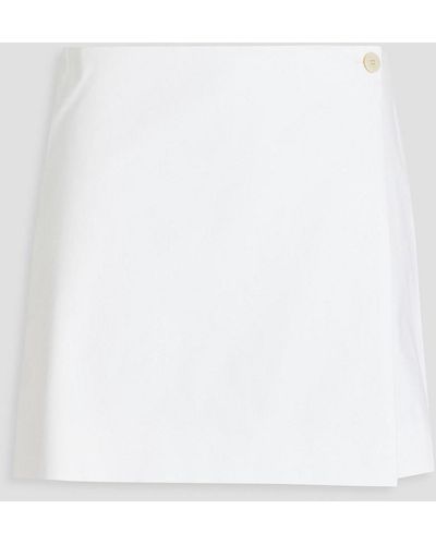 Theory Skirt-effect Cotton-blend Poplin Shorts - White