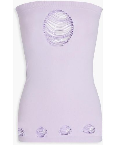 Maisie Wilen Strapless Cutout Stretch-jersey Top - Purple