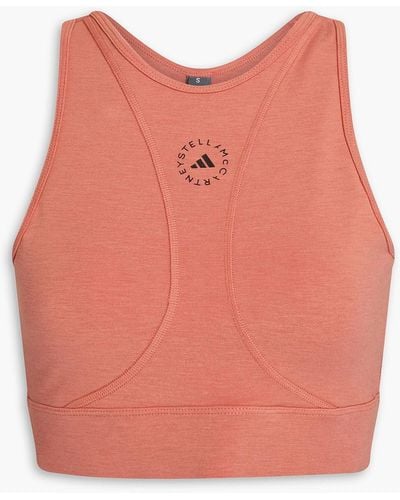 adidas By Stella McCartney Printed Stretch-jersey Sports Bra - Pink