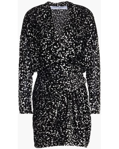IRO Mielan Metallic Leopard-print Velvet Mini Dress - Grey