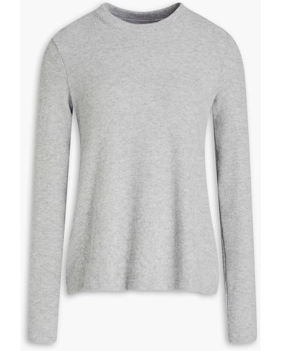 Enza Costa Ribbed-knit Top - Grey