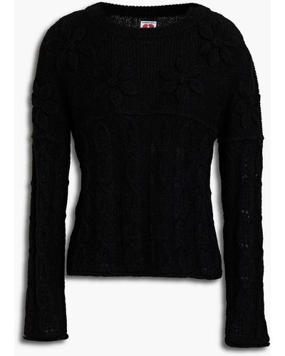 Shrimps Diana Mélange Cable-knit Wool-blend Sweater - Black