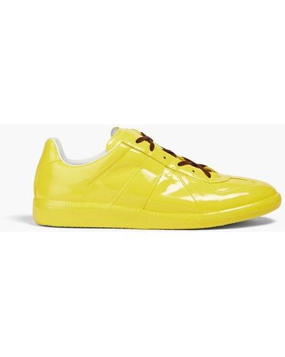 Maison Margiela Replica Faux Patent-leather Trainers - Yellow