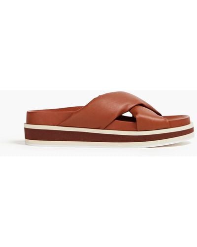 FRAME Le Playa Leather Platform Sandals - Brown