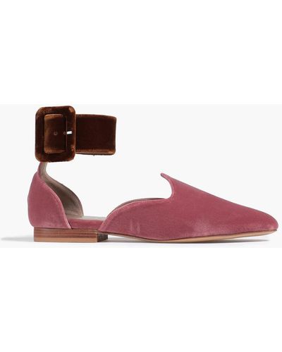 Le Monde Beryl Two-tone Velvet Point-toe Flats - Pink