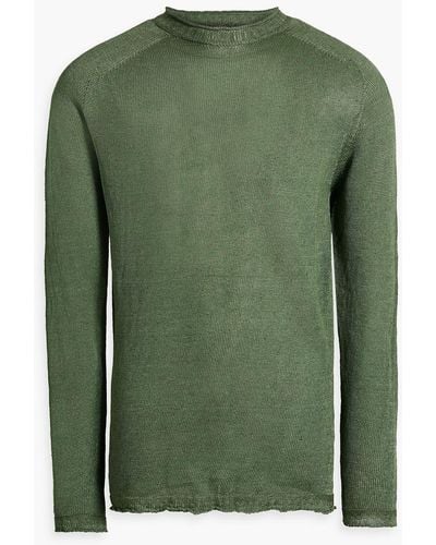120% Lino Linen Sweater - Green