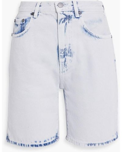 McQ Bleached Denim Shorts - Blue