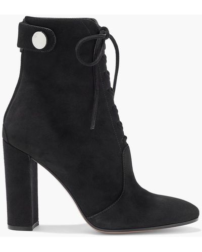 Gianvito Rossi Finlay Lace-up Suede Ankle Boots - Black