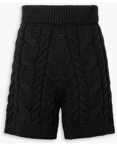Mr. Mittens Cable-knit Wool Shorts - Black