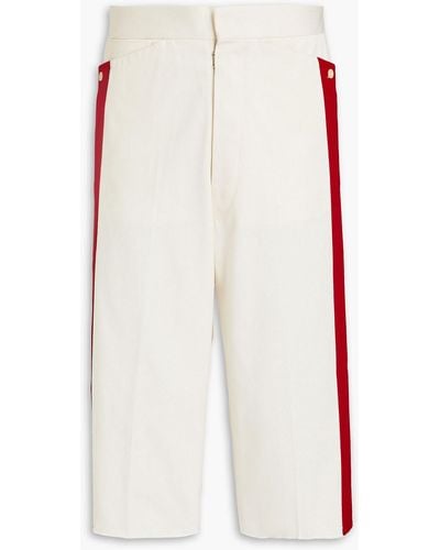 Maison Margiela Zweifarbige shorts aus baumwoll-twill - Weiß