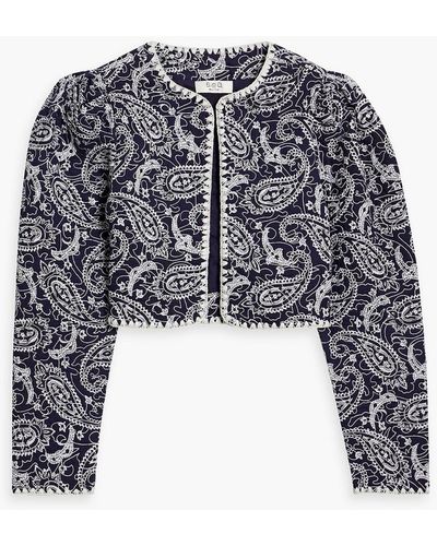 Sea Theodora Cropped Quilted Paisley-print Cotton Jacket - White