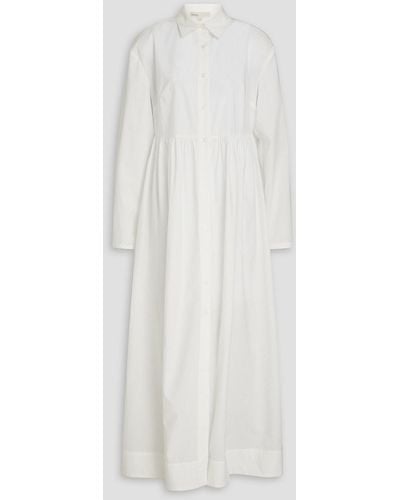 Onia Tm And Cotton-blend Poplin Midi Shirt Dress - White