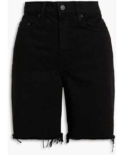 Nobody Denim Tyler Frayed Denim Shorts - Black