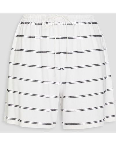 Vince Striped Knitted Shorts - White