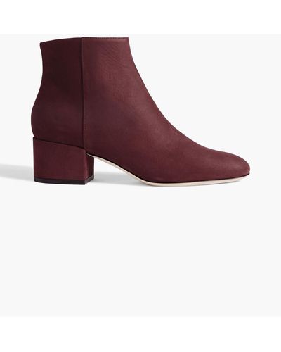 Sergio Rossi Virginia 45 Suede Ankle Boots - Red