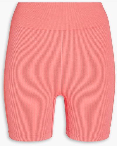 The Upside Two-tone Ribbed Jersey Shorts - Pink